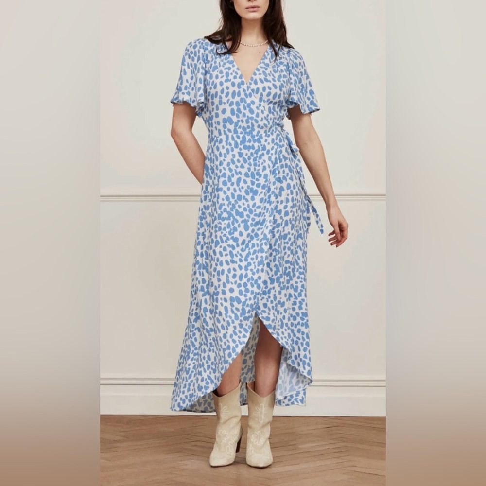 Blue and White Midi Dress size L-XL